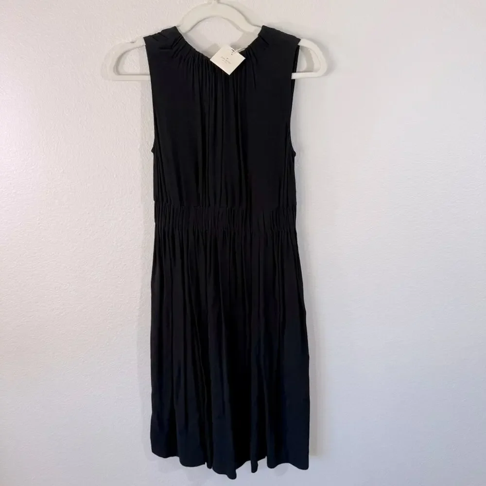 NWT KATE SPADE Rio De Janeiro Crepe Back Tie Black Midi Dress